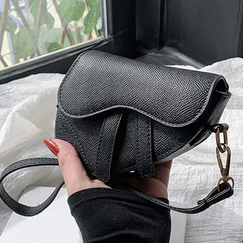 Women Mini Handbags Saddle Bag Fashion Underarm Bag Hasp Zipper Solid Color Casual Simple Messenger Bag Designer Handbags