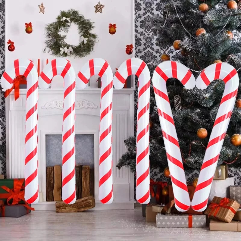 Inflatable Christmas Candy Cane Stick Balloons Merry Christmas Decorations For Home 2024