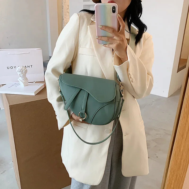 Luxurious Design Personalized Women's Bag Retro Solid Color Handbag