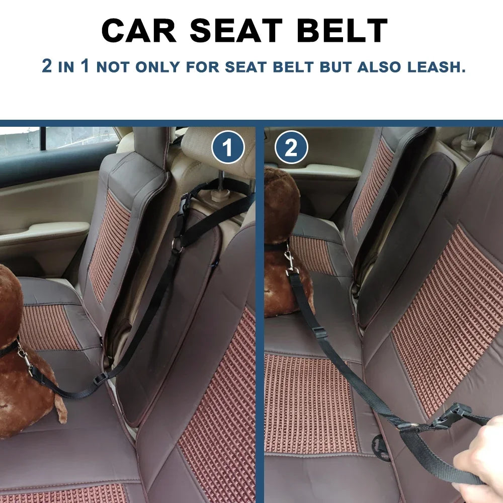 Backseat Safety Belt Adjustable Dogs Harness Collar Pet Accessories