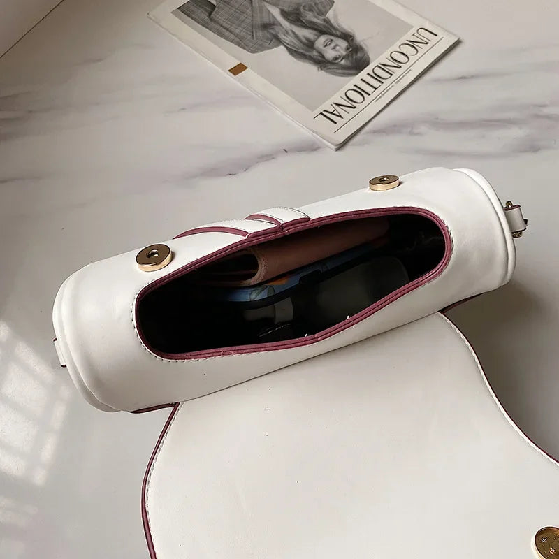 Luxurious Design Personalized Women's Bag Retro Solid Color Handbag