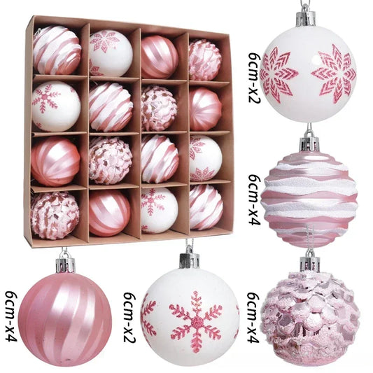 16pcs 6cm Colorful Christmas Balls Ornaments