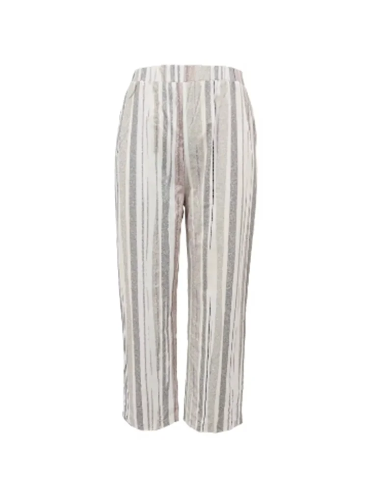 Slant Pocket Color Blocked Loose Pants Casual Comfortable Street Versatile Pants Spring Summer Women's Clothing