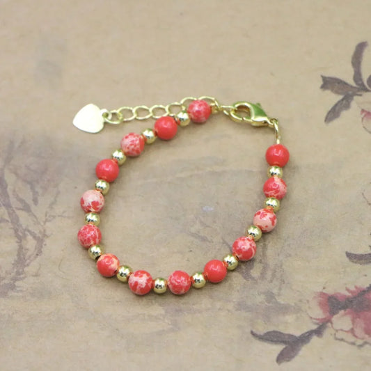 High Quality Natural Stone Bead Bracelet Baby Girls Lobster Clasp Accessories Girls Yoga Wedding Gift Jewelry Charm
