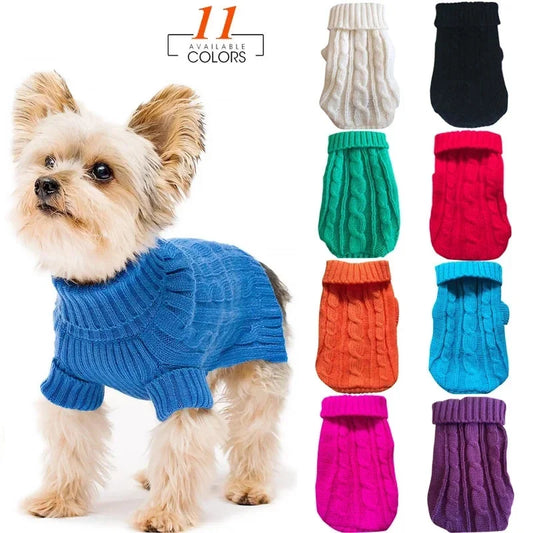 Dog Winter Clothes Knitted Pet Clothes For Small Medium Dogs Chihuahua Puppy