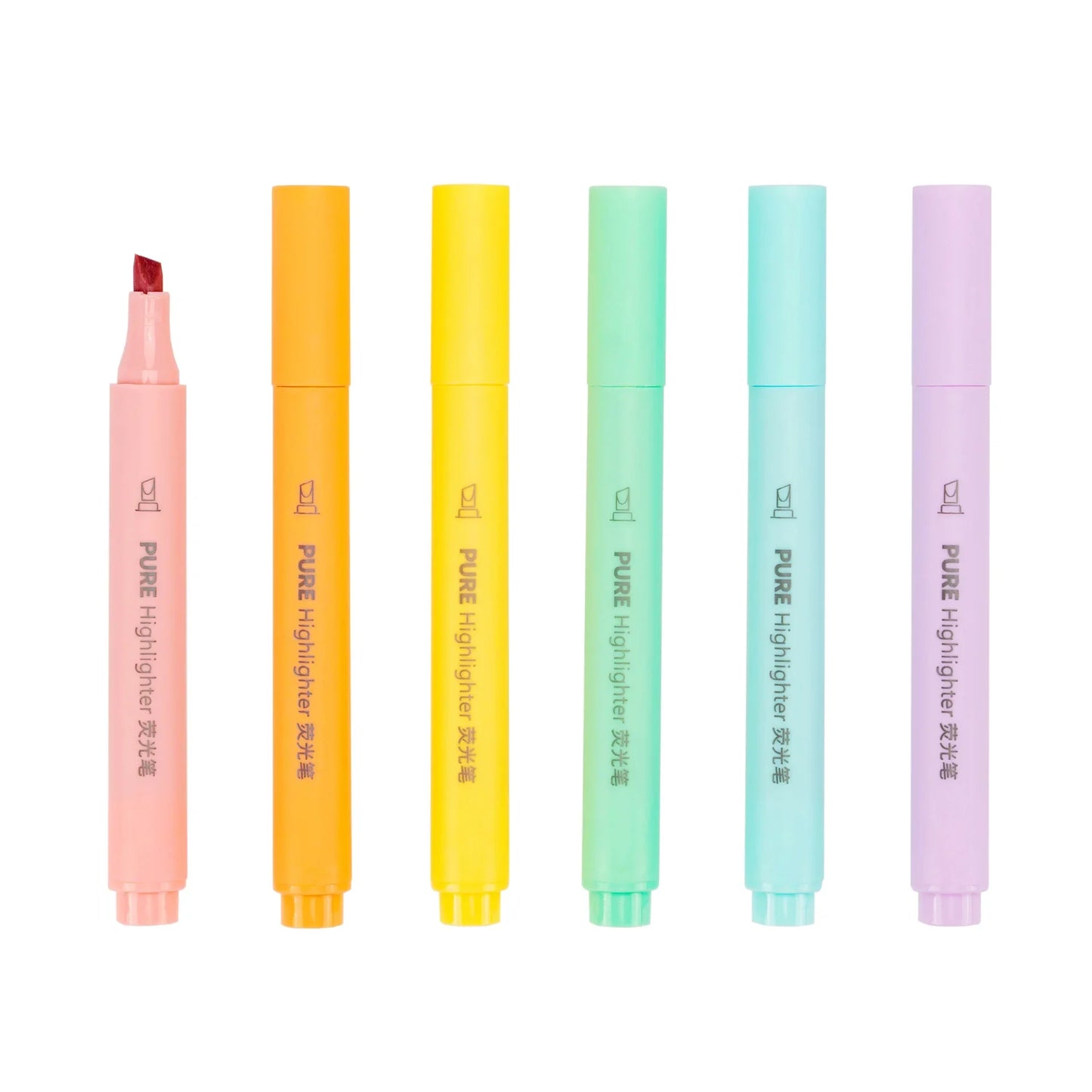 6Pcs/set Pastel Color Macaron Highlighter Pen Marker Pens Fluorescent Pen Drawing Highlighters Cute Stationery School Supplies