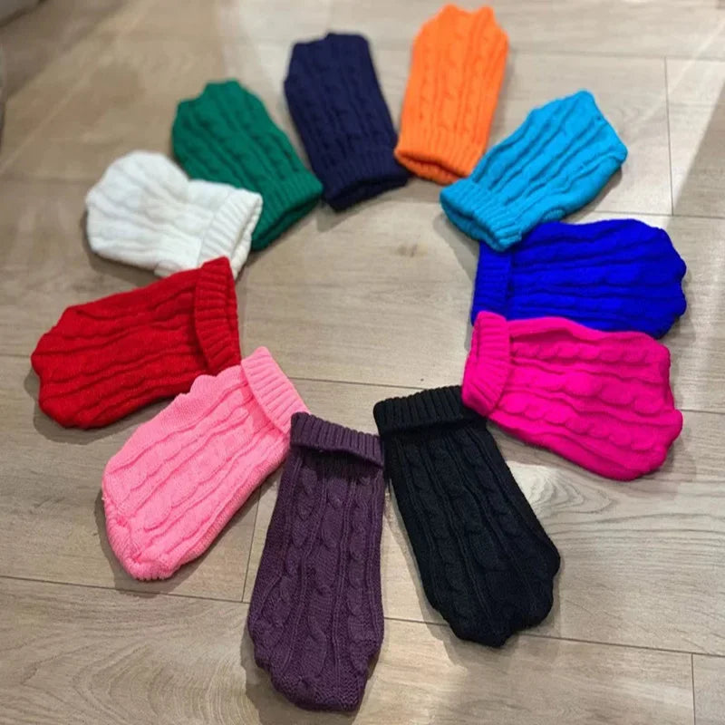 Dog Winter Clothes Knitted Pet Clothes For Small Medium Dogs Chihuahua Puppy