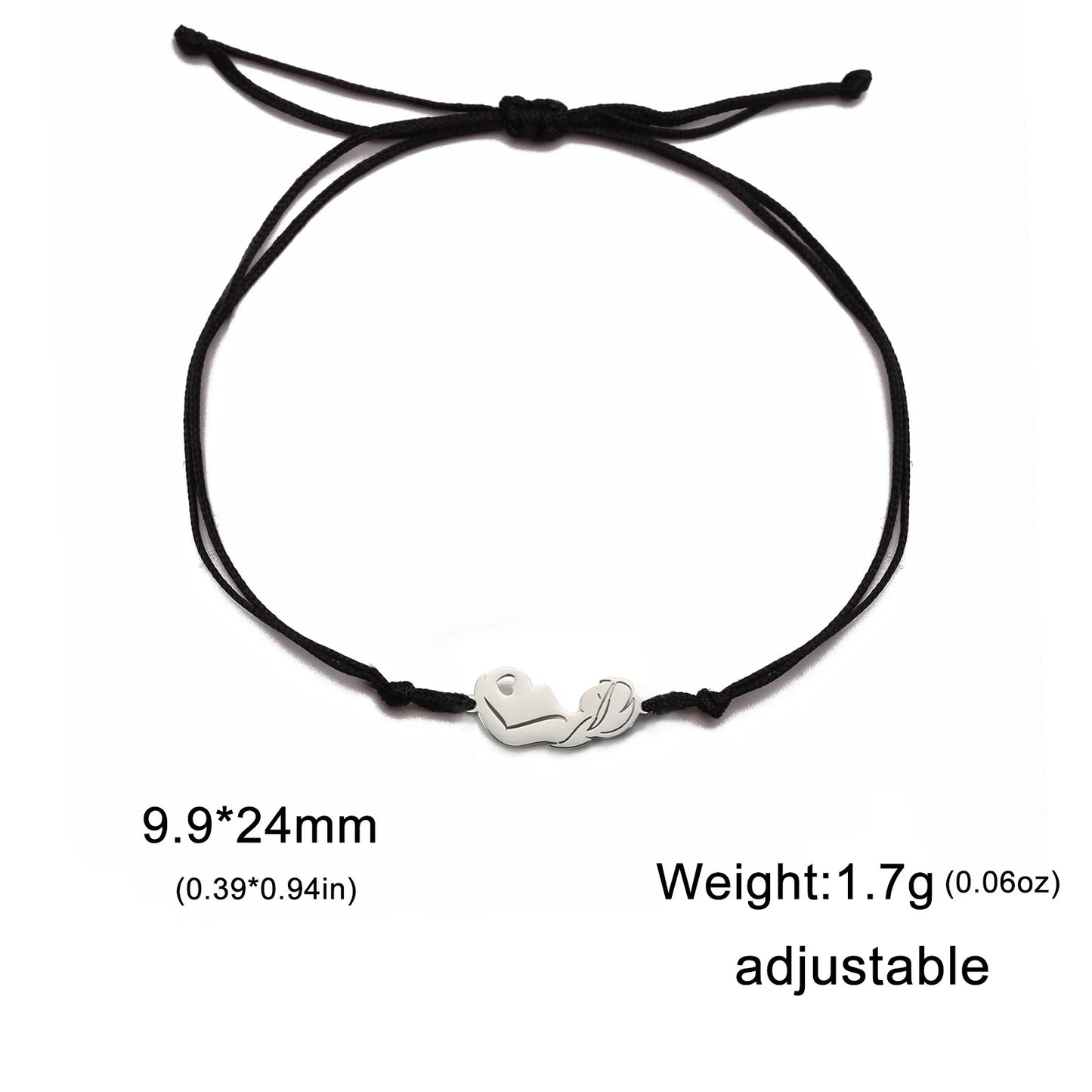 Teamer Stainless Steel Baby Mom Beads Charm Bracelet Red Black Purple Rope Bracelets Family Jewelry for Women Mother's Day Gift