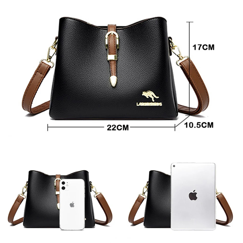 Fashion High Quality Leather Female Shoulder Messenger Bag