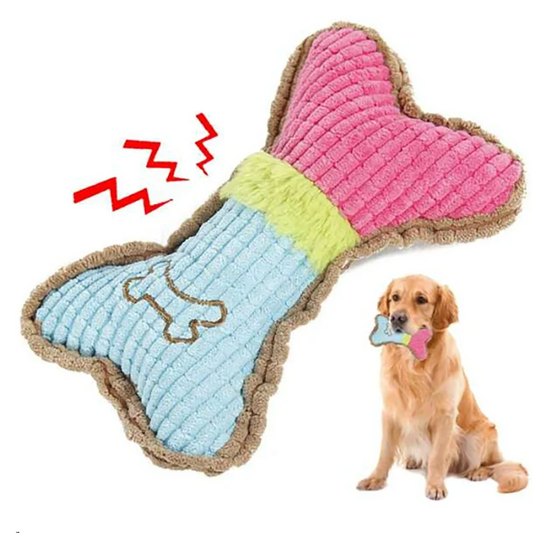 Squeaky Toys, Bones Plush Dogs Chew Toy for Small Medium Breed Puppy Aggressive Chewer Pets Puppy Playing Cleaning Teeth