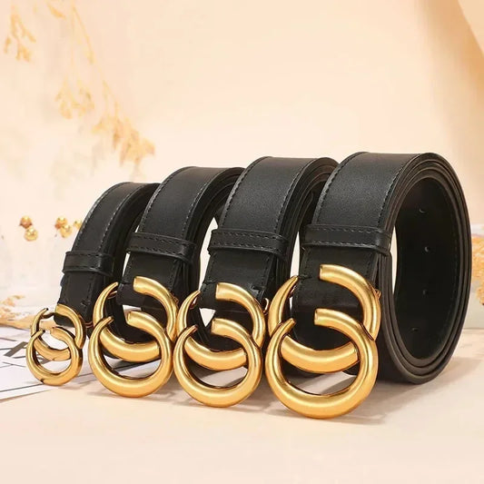 Luxury Brands Cowhide Women's Belt Double GG