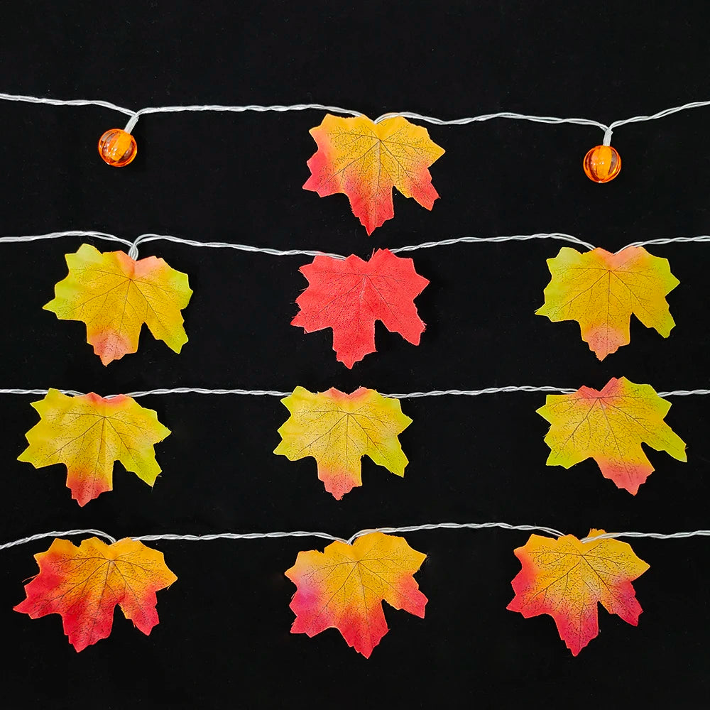 Led Light String Autumn Leaves Decoration 2024