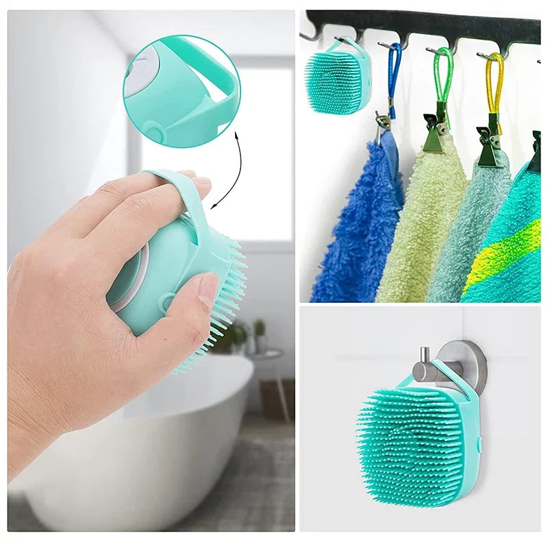 Pet Shampoo Dispenser Massager Bath Brush Bathroom