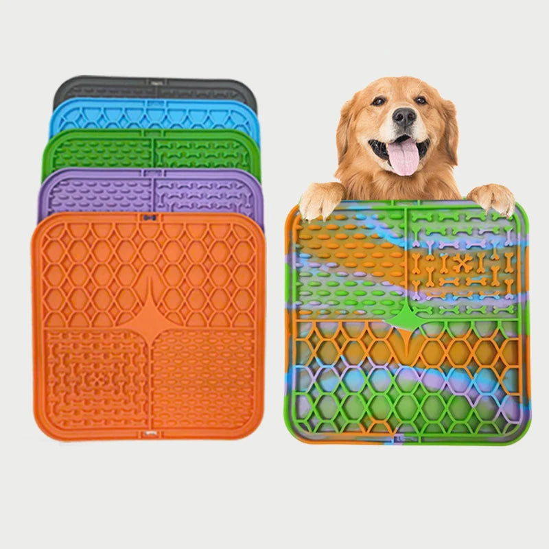 Lick Silicone Mat for Dogs Pet Slow Food Plate Dog Bathing Distraction Silicone Dog Sucker Food Training Dog Feeder Supplies