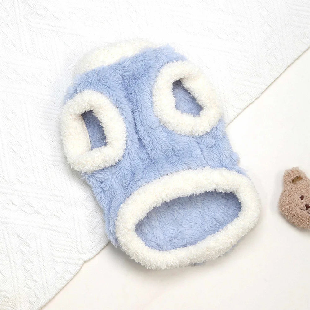 Soft Coral Fleece Dog/Cat Clothes Warm Dog Vest Pajamas Winter