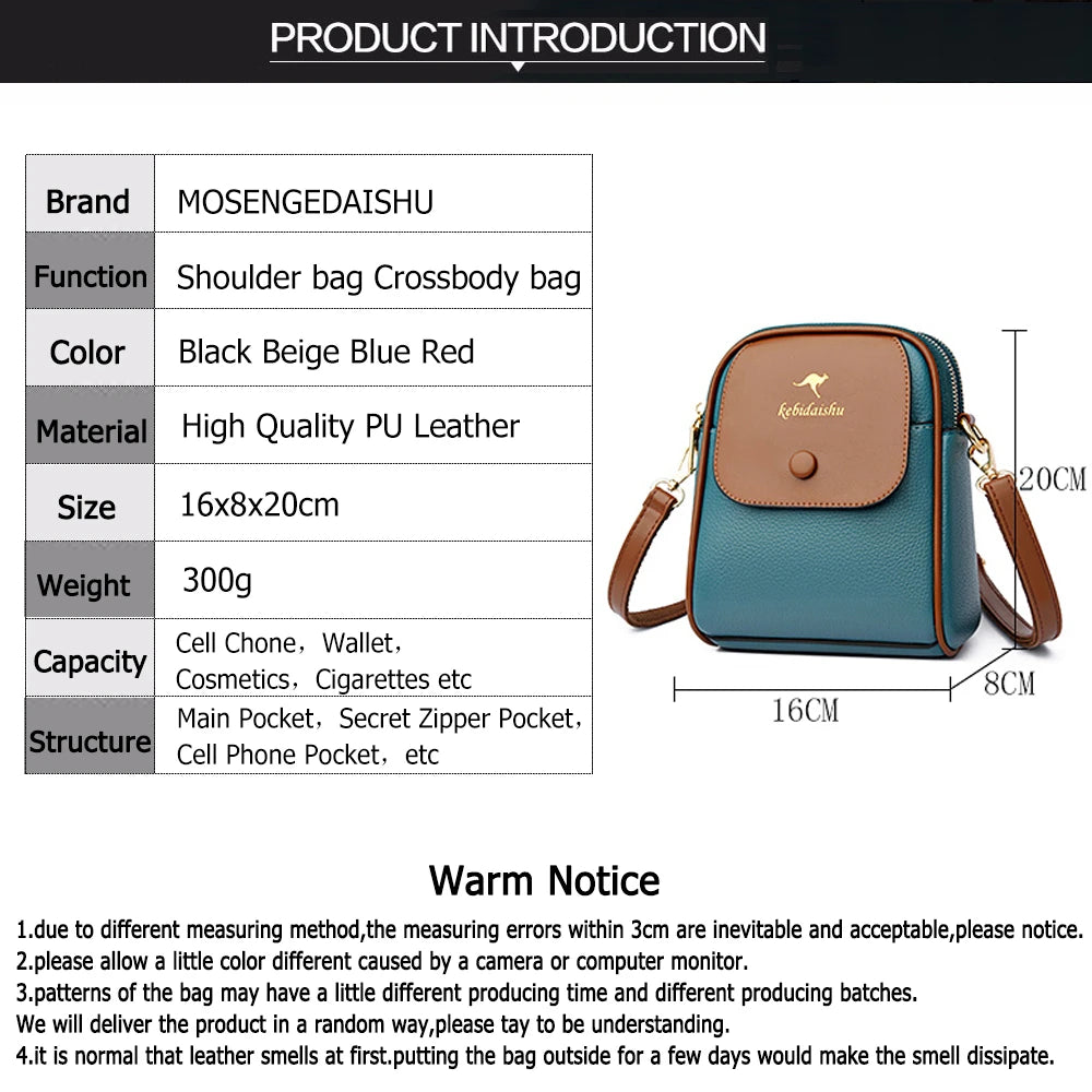 High Quality Leather Women's Crossbody Bag