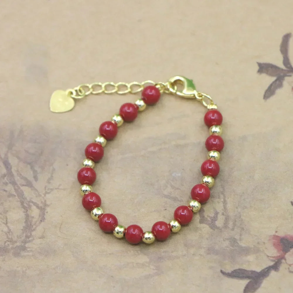 High Quality Natural Stone Bead Bracelet Baby Girls Lobster Clasp Accessories Girls Yoga Wedding Gift Jewelry Charm