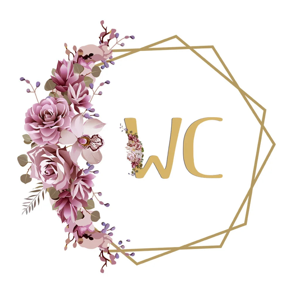 Flowers Men  and Women WC Wall Sticker for Bathroom Decoration Vinyl Home Decals Waterproof Poster Door Stickers Toilet Sign