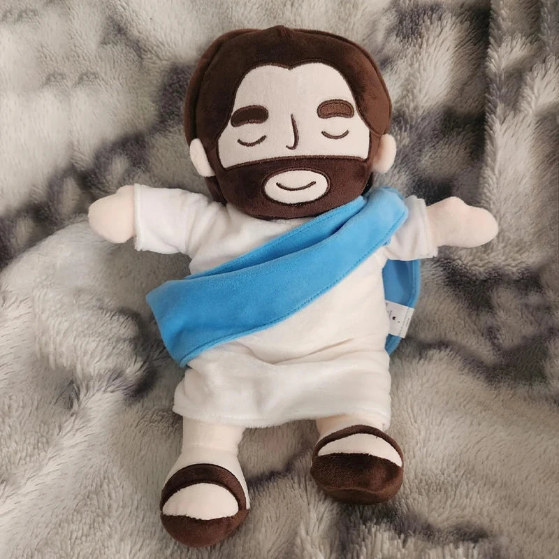 Soothing Breathing Jesus Plush Doll Ornaments Four-gear Adjustment Children Music Sleep Companion , Toy Decoration Gifts