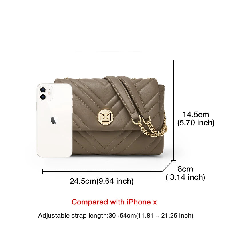 Luxury Split Leather Underarm Bag For Lady High Quality Christmas Gifts