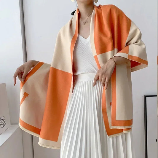Luxury Brand Winter Cashmere Scarf Women 65x185cm