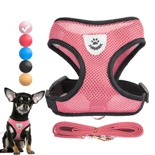 Harness for Small Dogs Cats Adjustable And Leash Set Breathable Vest