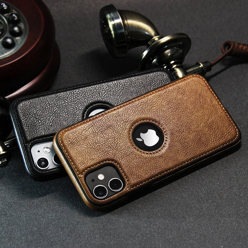 Cell Phone Case High Quality PU Leather  11 12 13 14 15 Pro Max Luxury Business
