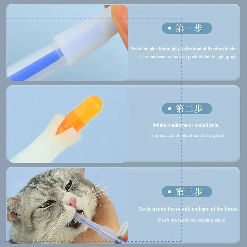 Pet Pills Applicator Cats Dogs Syringe