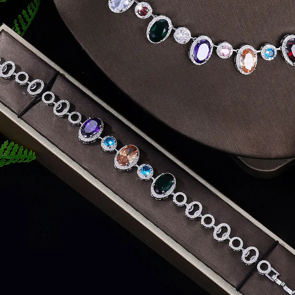 Cubic Zirconia Wedding Jewelry Set Women's