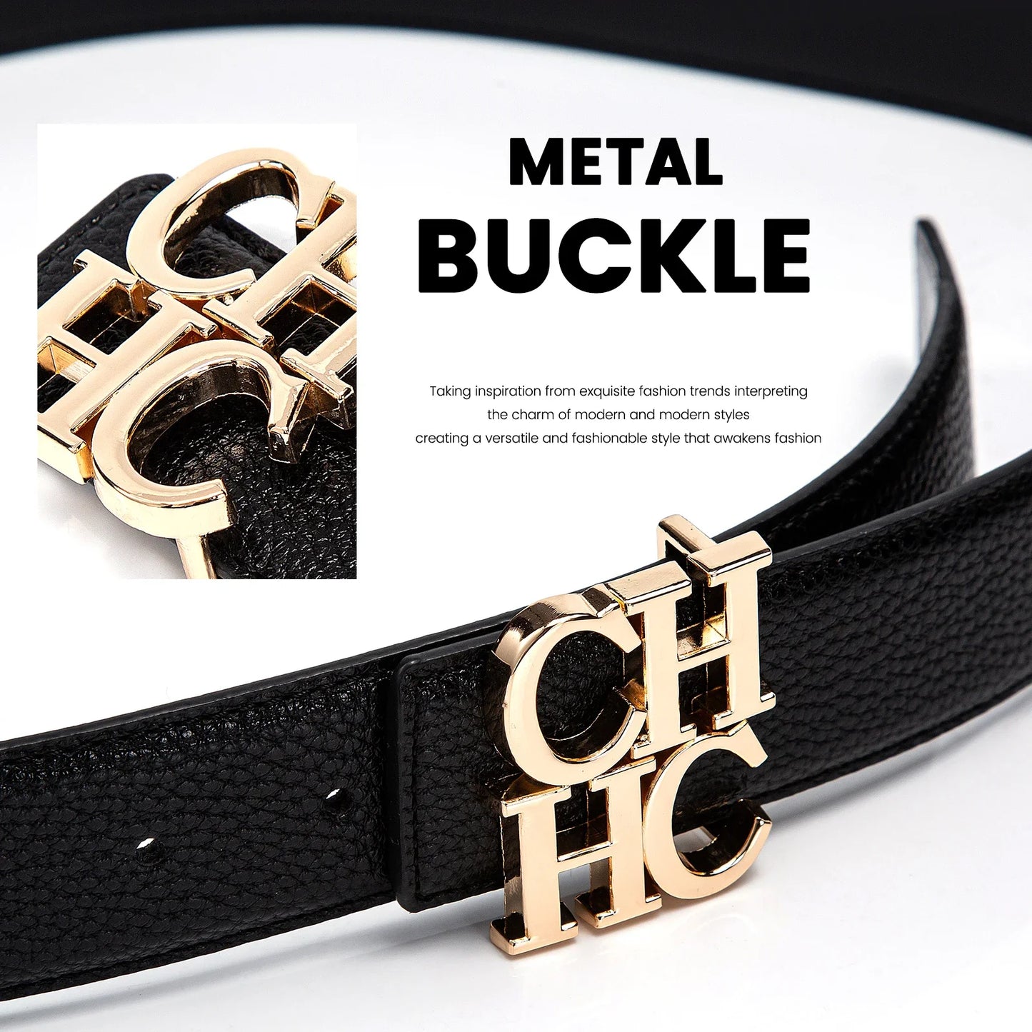 CHCH Leather Belts Brand Cowskin Belt Top Quality , Belt Luxury Designer Leather Belts Metal Buckle , belts 3.8CM