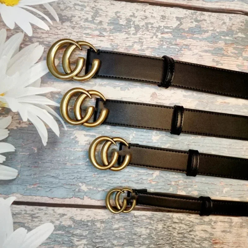 Luxury Brands Cowhide Women's Belt Double GG