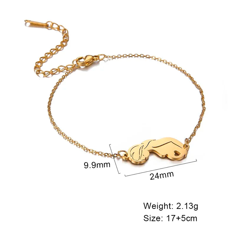 Teamer Stainless Steel Baby Mom Beads Charm Bracelet Red Black Purple Rope Bracelets Family Jewelry for Women Mother's Day Gift