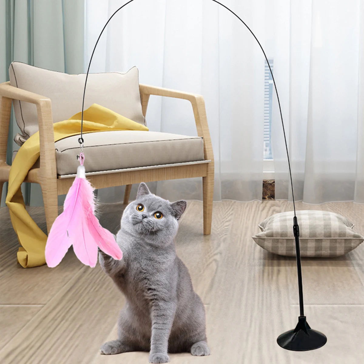 Cat Teaser Indoor Cat Stick , Fun Exercise For Cats And Kittens