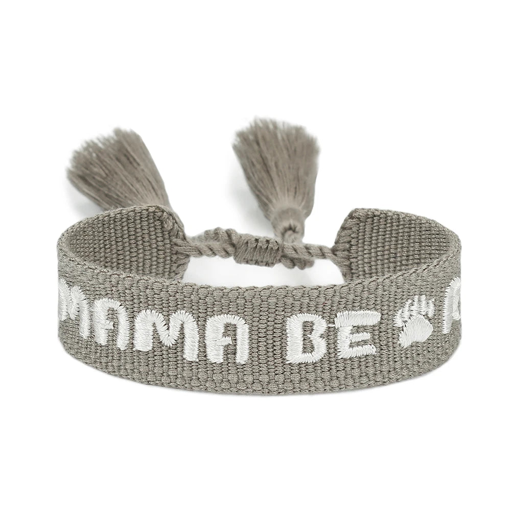 Woven Embroidery Bracelets Adjustable Bracelet Gift For Super Mom