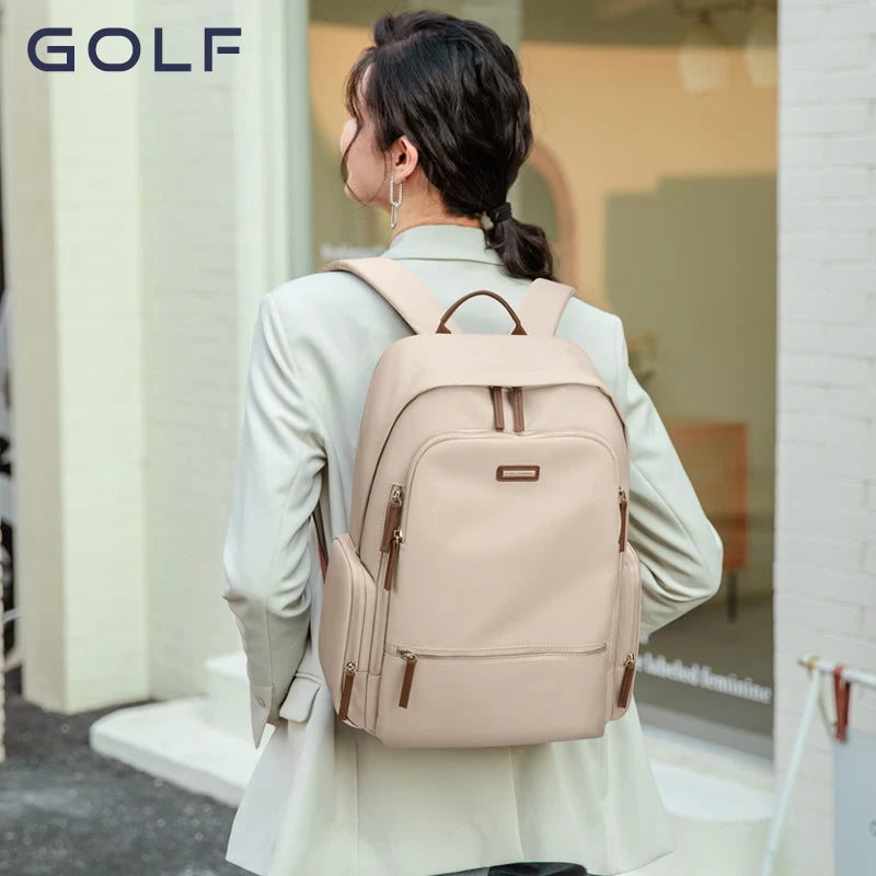GOLF2024 New Women's Backpack Fashion Contrast Color Computer Backpack Leisure Commuting School Bag Female College Students