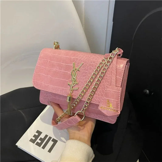 Classic Chain Small Square Bag for Women's New High Quality and Western Style Versatile Flip Top Single Shoulder Crossbody Bag