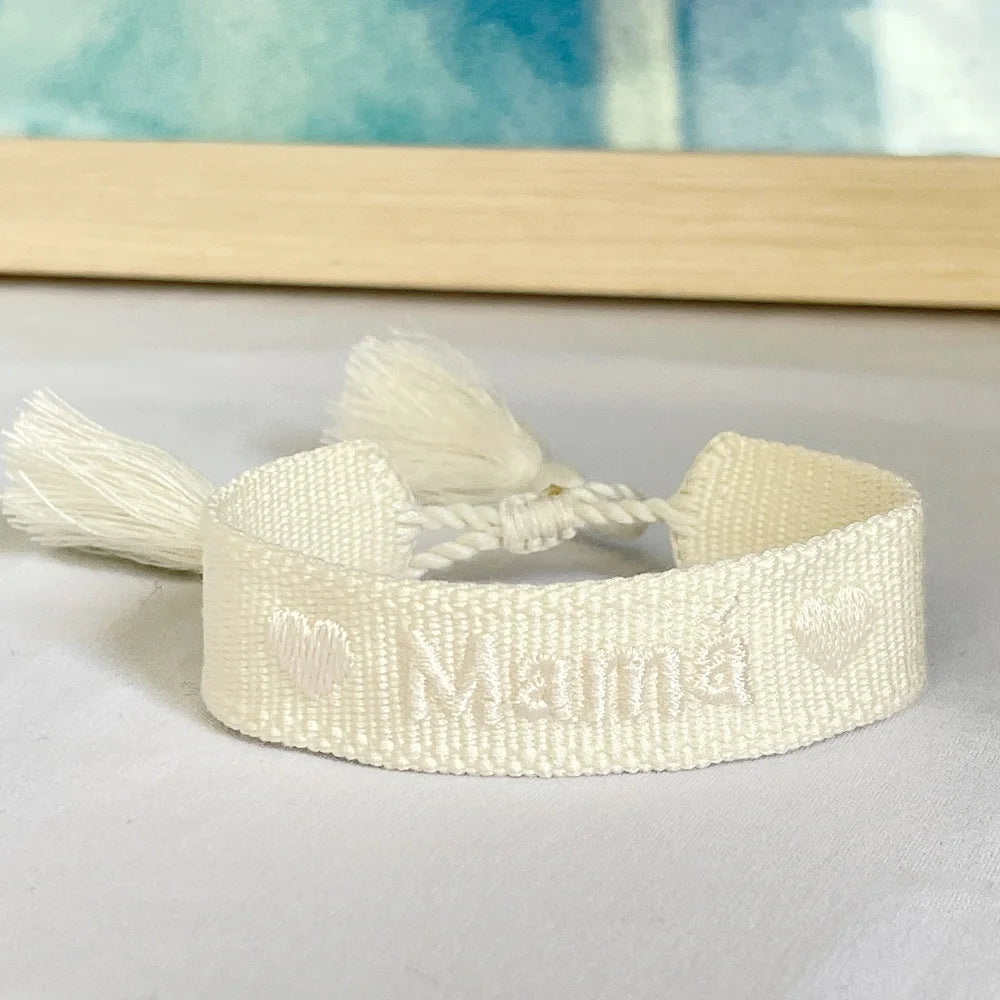 Woven Embroidery Bracelets Adjustable Bracelet Gift For Super Mom