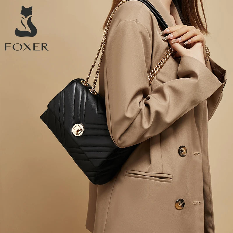 Luxury Split Leather Underarm Bag For Lady High Quality Christmas Gifts