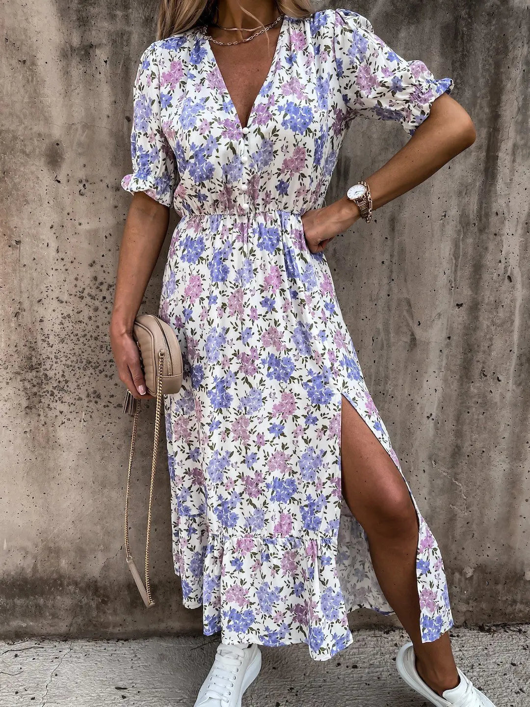Summer Floral Print Dress Women