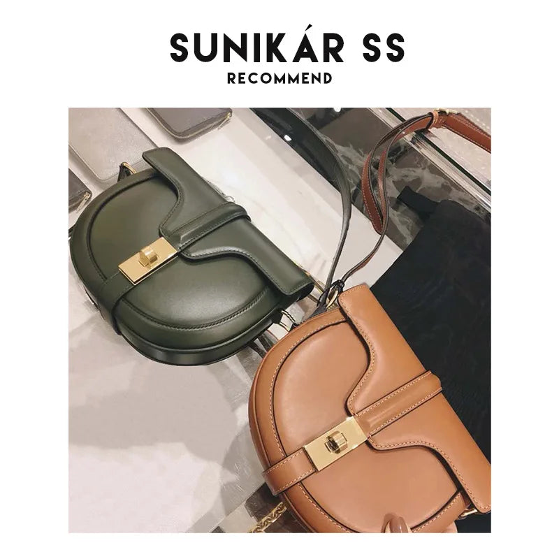 Famous Luxury Brand Saddle Designer Lock Shoulder Crossbody Mini Bag