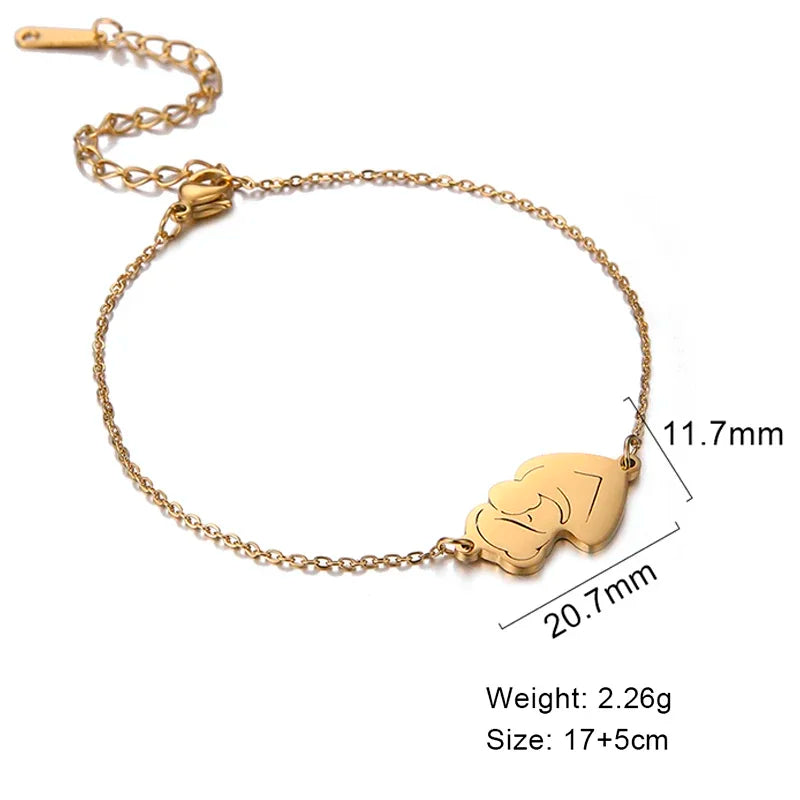 Teamer Stainless Steel Baby Mom Beads Charm Bracelet Red Black Purple Rope Bracelets Family Jewelry for Women Mother's Day Gift