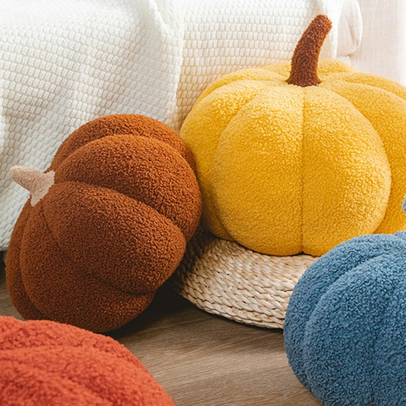 Pumpkin Throw Pillows, Fall Decorative Pumpkin Shaped Pillow Cute 3D Shaped Cushion for Bedroom Sofa