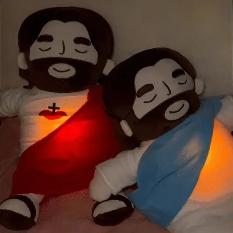 Soothing Breathing Jesus Plush Doll Ornaments Four-gear Adjustment Children Music Sleep Companion , Toy Decoration Gifts