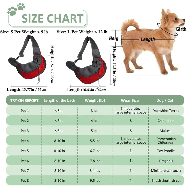 Carrier Backpack Travel Tote Shoulder Bags Mesh Sling Carry Pack Pet Carrying Supplies Crossbody Shoulder Bag