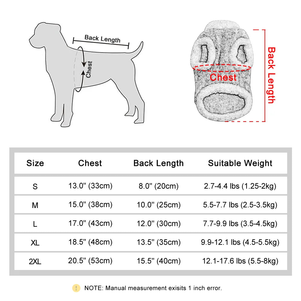 Soft Coral Fleece Dog/Cat Clothes Warm Dog Vest Pajamas Winter