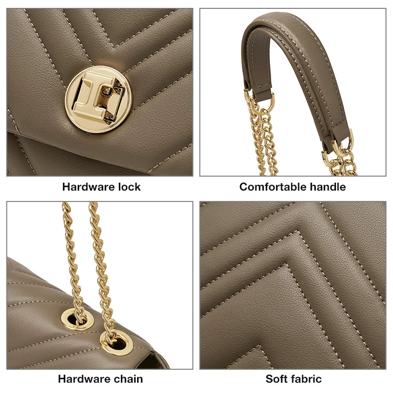 Luxury Split Leather Underarm Bag For Lady High Quality Christmas Gifts