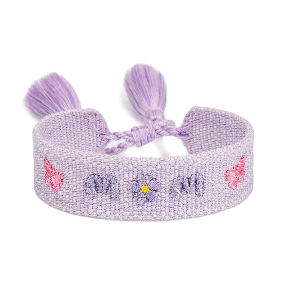 Woven Embroidery Bracelets Adjustable Bracelet Gift For Super Mom