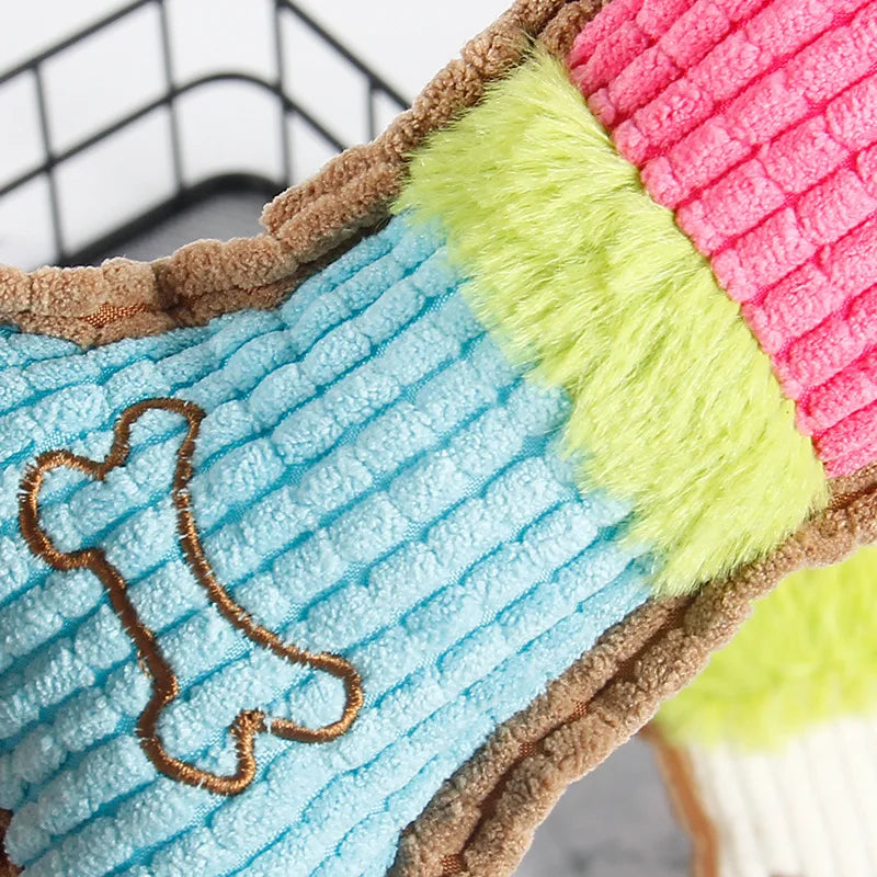 Squeaky Toys, Bones Plush Dogs Chew Toy for Small Medium Breed Puppy Aggressive Chewer Pets Puppy Playing Cleaning Teeth