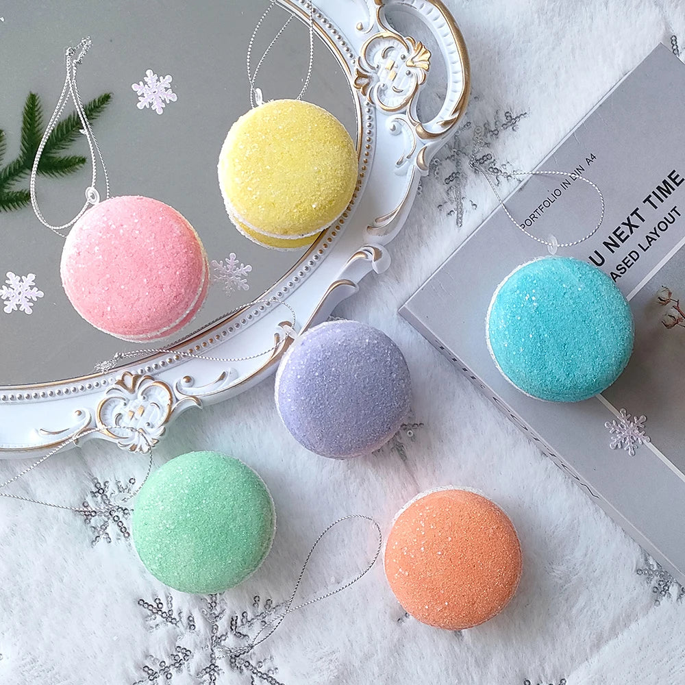 6pcs Christmas Macaron Biscuit Donut Shapes