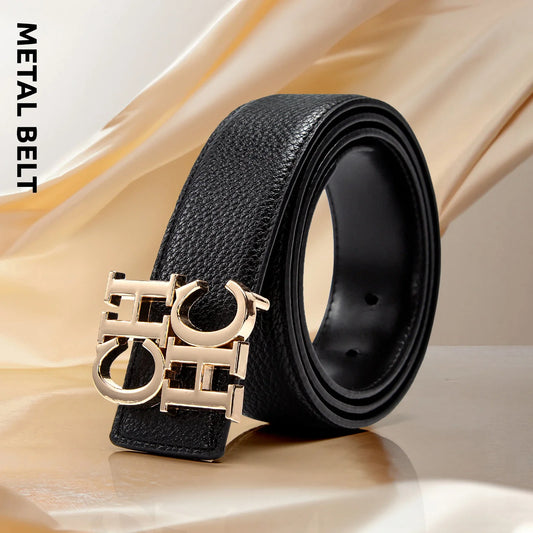 CHCH Leather Belts Brand Cowskin Belt Top Quality , Belt Luxury Designer Leather Belts Metal Buckle , belts 3.8CM